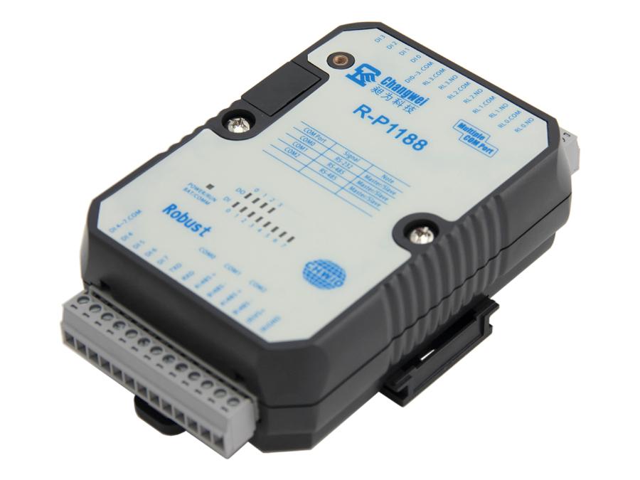 R-P1188開關(guān)量八入四出智能IO控制器（PLC）2路RS485和1路RS232口,標(biāo)準(zhǔn)Modbus RTU和Modbus ASCII