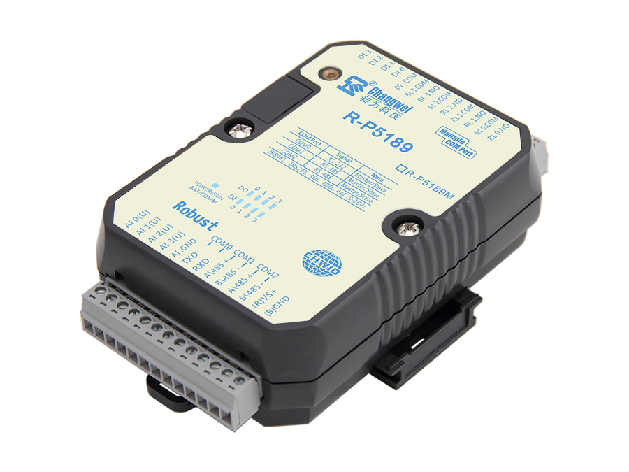 R-P5189增強(qiáng)型4DI/4DO/4AI智能IO控制器（PLC）2路RS485和1路RS232通訊口,4路開關(guān)量輸入,4路繼電器輸出,4路模擬量0-10V電壓輸入,標(biāo)準(zhǔn)Modbus RTU和Modbus ASCII/自由協(xié)議