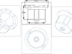 ETR-WS1.5為工業(yè)級(jí)隔離式水浸探測(cè)器（水浸開關(guān)，水浸報(bào)警器）尺寸圖
